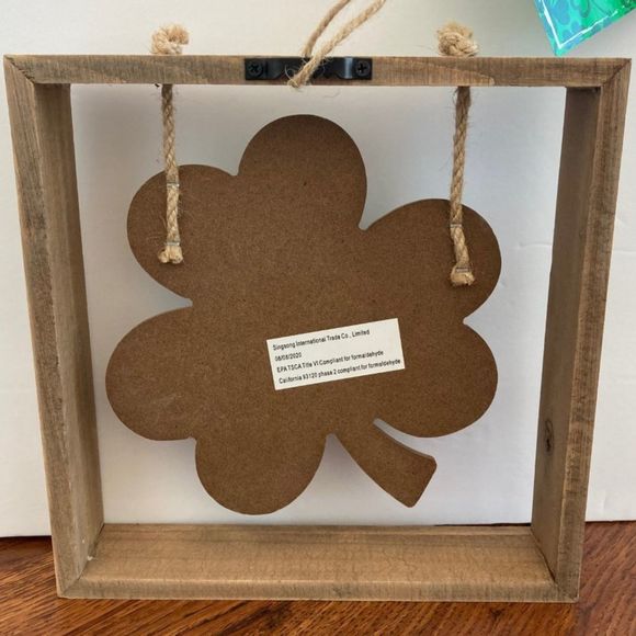 St Patricks Day Wooden Frame Shamrock Irish Country Primitive Decor Wall Hanging - Picture 2 of 10